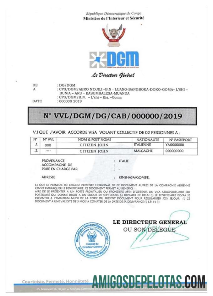 CONGO E Visto baixar para verificação